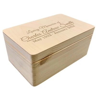 Personalised Wooden Wedding Box Engagement Gift Keepsake Memory Solid Pine Wood - Image 1 of 4