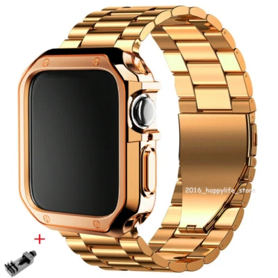 Correa metálica iWatch + funda de TPU para Apple Watch Series 10 9 8 7 6 SE 5 4 3 2 Foto 1 de 4