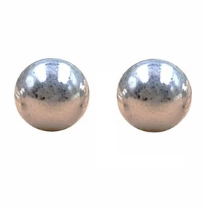 Solid Silver Round Studs Silver Studs Classic Art Gift 925 Silver Gift (6 mm) - Picture 1 of 6