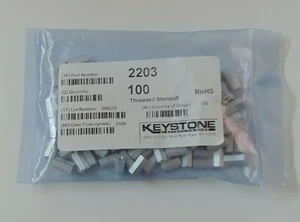 Keystone Electronics 2203 1/4 Hex Aluminum Threaded Standoff 1/2" 100 pcs. - Picture 1 of 2