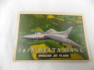 1952 Topps Wings Card #111 707A DELTA WING English Jet Plane - - Imagen 1 de 4