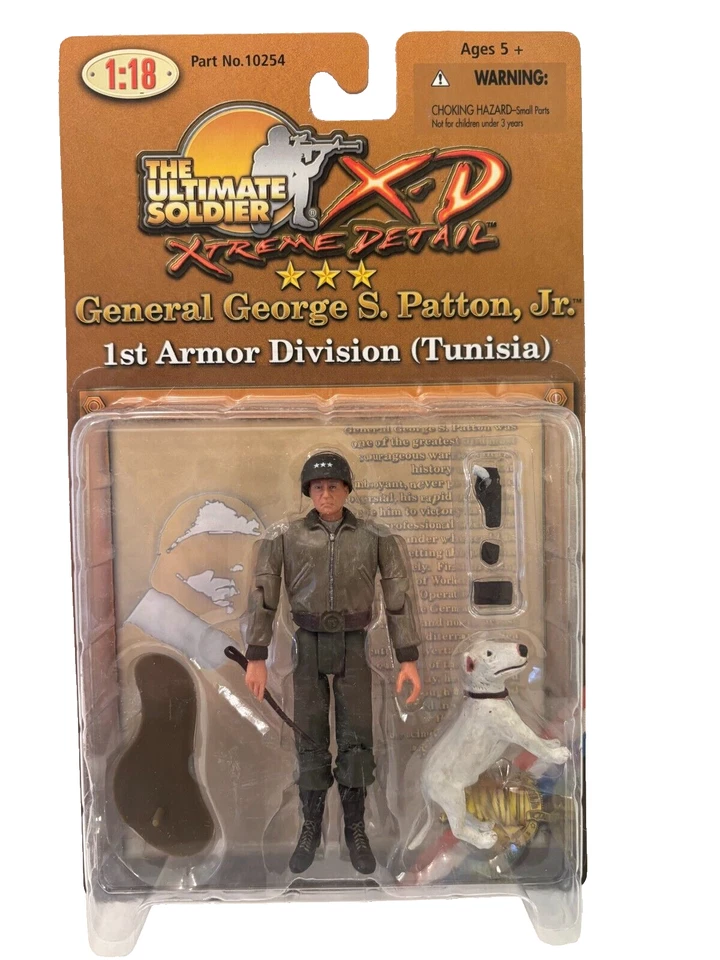 Ultimate Soldier WWII General Patton 1st Armor Division Tunisia Uniform 1 18 MOC