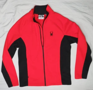 SPYDER MENS M MEDIUM RED BLACK OUTBOUND 1/2 ZIP FLEECE PULLOVER SWEATER 2019 - Picture 1 of 4