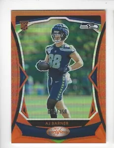 2024 Leaf Certified /150 AJ BARNER ROOKIE Orange RC card #191!  SN #'d 15/150! - Picture 1 of 2