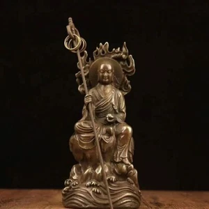 vintage chinese copper bronze ksitigarbha bodhisattva 地藏王菩萨 2 - Picture 1 of 9