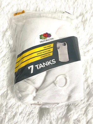 Fruit of the Loom Tank Top Undershirt Boys' White Cotton Size XL 18-20 6 Pack - Image 1 of 4