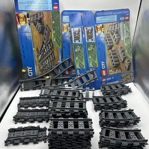 Lego Train Track 65 Piece Lot: 16 Curved , 24 Straight , 2 Switch, 23 Flex - Picture 1 of 12