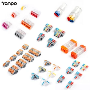 Quick Terminal Blocks Electric Wire Cable Mini Connector 2 3 4 6 8 10 12 Port - Picture 1 of 48