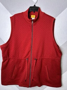 Ruby Rd ladies sleeveless full zip vest. Quilted, drawsstring waist 1X - Picture 1 of 6