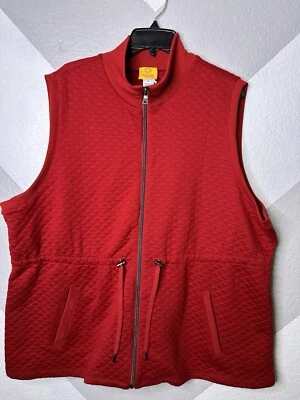 Ruby Rd ladies sleeveless full zip vest. Quilted, drawsstring waist 1X - Image 1 of 4