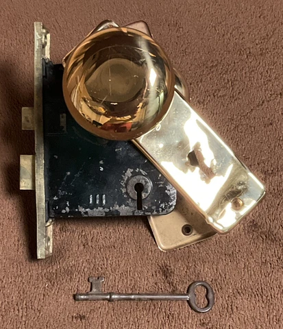 Antique Mortise Brass Lockset Cover