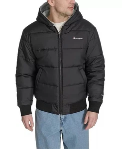 NEW Champion Men's Reversible Hooded Bomber Jacket medium - Picture 1 of 9