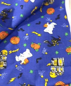 Halloween Ghost Pumpkin Witches Cotton Fabric 2 1/2 Yrds 44" Wide - Picture 1 of 5