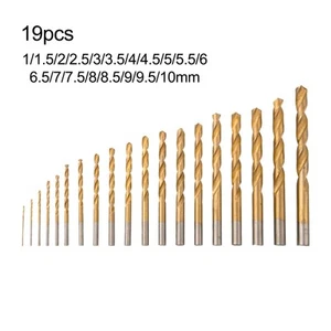 19 Pcs HSS Drill Bit Set with High Heat Treated Hardness for Stainless Steel - Picture 1 of 17