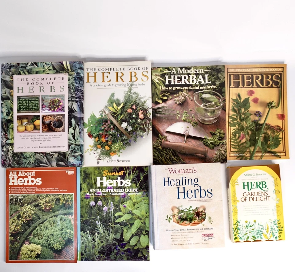 Lot of 8 Herb Books Gardening & Healing Set Hardcovers Softcover A Modern Herbal - Image 1 of 4