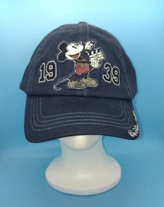 Walt Disney Studios 1939 Mickey Mouse Blue Strap Back Ball Cap Only Worn Once - Picture 1 of 6