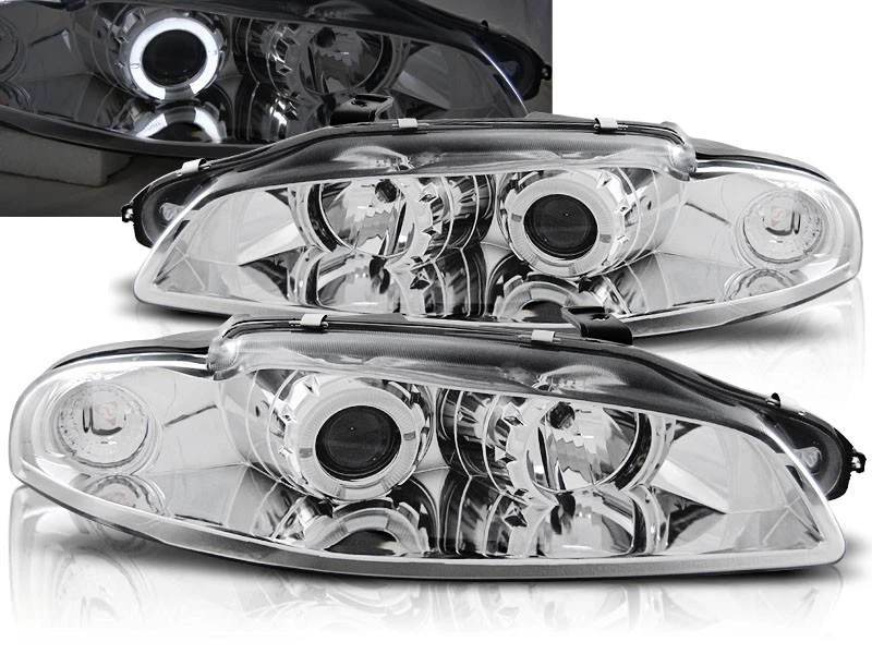 faros para MITSUBISHI ECLIPSE 1997 1998 ojos de ángel cromo LHD Foto 1 de 1
