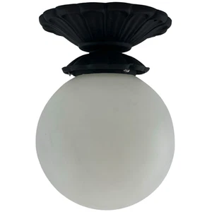 Cast Aluminum Floral Porch Ceiling or Fence Light with 10 inch Shade - Picture 1 of 5