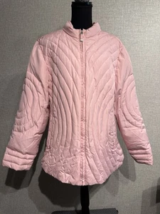 Venezia SZ 14/16 Women’s  Light Pink Quilted Puffer Jacket Full Zip - Picture 1 of 7