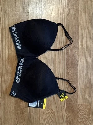 Joe Boxer Wire Free Bra Size 36D Black Push Up New - Image 1 of 4