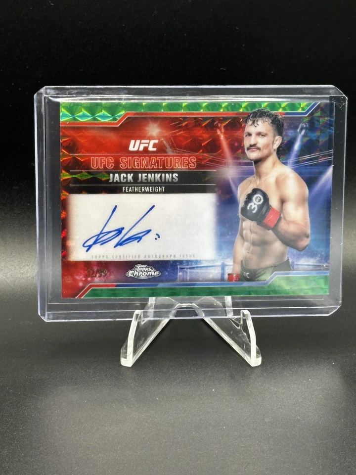 2025 Topps Chrome UFC Signatures Jack Jenkins On-Card Auto Green Geometric /99 - Image 1 of 1