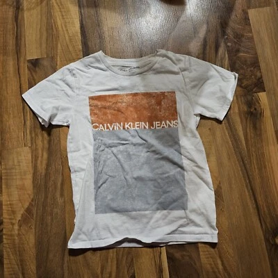 Camisa Jean Calvin Klein Blanca y Naranja Niños Pequeña Foto 1 de 3