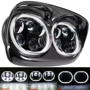 5.75" Dual LED Headlight Projector Lamp Fit for Touring Road Glide 1998-2013 - Foto 1 di 9