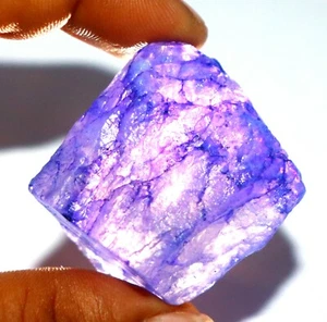 DYED 212Ct Certified Superior Blue Sapphire Gemstone Natural Loose Uncut Rough - Picture 1 of 5