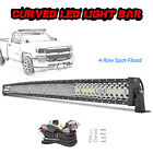  For FORD F250 F350 Roof 54in Curved 4-ROW LED Light Bar Combo OffRoad W/ Wiring