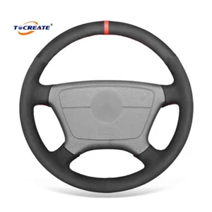 Hágalo usted mismo cubierta de volante de gamuza sintética para Benz W202 C140 W210 W124 W140 #AGXC - Imagen 1 de 11