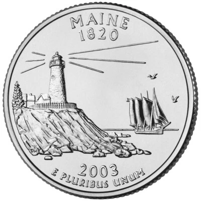 2003 P Maine State Quarter.  Uncirculated from US Mint roll - Image 1 of 3
