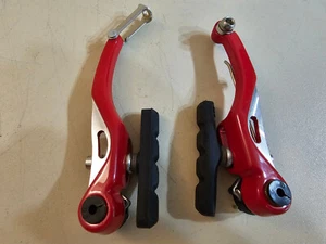 NOS Mid-School BMX Bike Brake Calipers....Bicycle...Red...V-Brake - Picture 1 of 6