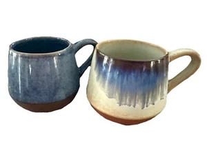 2 Levi’s x Target Reactive Glaze Stoneware Blue 14oz Mugs / Coffee Cups - Picture 1 of 6