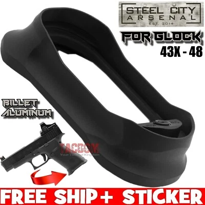 STEEL CITY ARSENAL STEEL CITY for GLOCK 43X 48 ENHANCED MAGWELL BLACK 7075 Billet Aluminum GEN 5