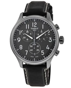 New Tissot Chrono XL Grey Dial Black Leather Men's Watch T116.617.16.062.00 - Picture 1 of 4