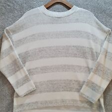 F&F Women's Striped Jumper Sweater Jersey Grey & White Size - 12 