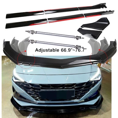 Front Bumper Spoiler Splitter Side Skirt Rear Lip Strut Rod For Hyundai Elantra Foto 1 de 4