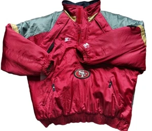 1990s San francisco 49ers Starter Proline Pullover 1/4 Zip Jacket 2XL XXL Jacket - Picture 1 of 15