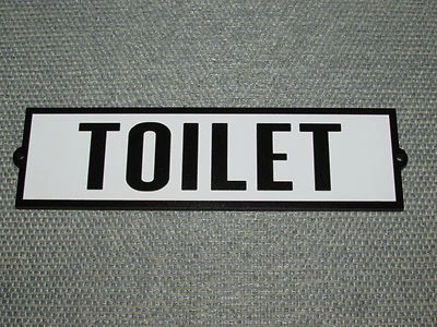 Винтажный ретро стиль белый с черными буквами туалет двери знак 8 «x 2 1/4» - Изображение 1 из 2