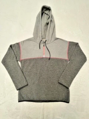 Prana 1/4 Zip Hooded Fleece Pullover Sweatshirt Gray Pink Womens Size Small - Image 1 of 4