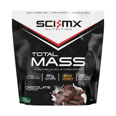 SCI-MX Total Mass Gainer 2kg Whey Protein Powder Shake High Calorie Weight Gain - Image 1 of 4