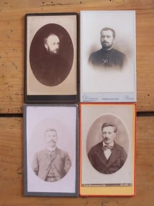 Konvolut 4 CDV Fotos Männerportraits, Normandie - Bild 1 von 4