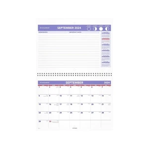 2024-2025 AT-A-GLANCE 11" x 8" Academic Monthly Desk or Wall Calendar Purple/Red - Picture 1 of 2