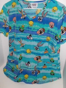 Looney Tunes - Bugs Bunny and friends scrub top - Medium - Picture 1 of 3