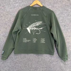 Reese Cooper Outdoor Supply Sweatshirt Womens Small Salmon Fly Relaxed RCI Terry - Picture 1 of 13