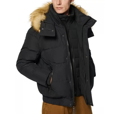 NWT Marc New York Men's Black Umbra Down Bomber Jacket Puffer Coat Fur Hood *2XL - Image 1 of 4