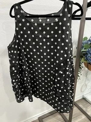 Блузка Krista Larson хлопковая черная в горошек OS (товар B16.2) - Изображение 1 из 4