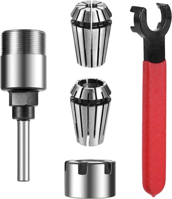 1/4-Inch Shank Router Bit Collet Extension Chuck Converter Adapter with ER20 Spr - Image 1 of 4