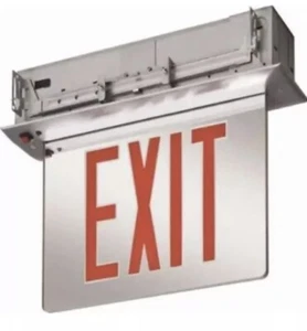 Lithonia Lighting EDGR W 2 RMR EL M4 LED Schild rot weiß lackiert Notausgang - Bild 1 von 2