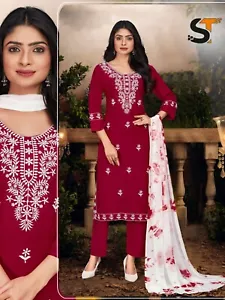 Conjunto de pantalón indio Bollywood Kurta Dupatta mujer ropa étnica Salwar Kameez Kurti - Imagen 1 de 5